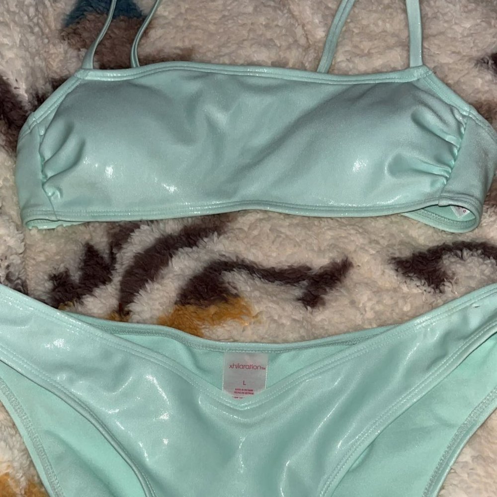 Light blue shimmery swimsuit